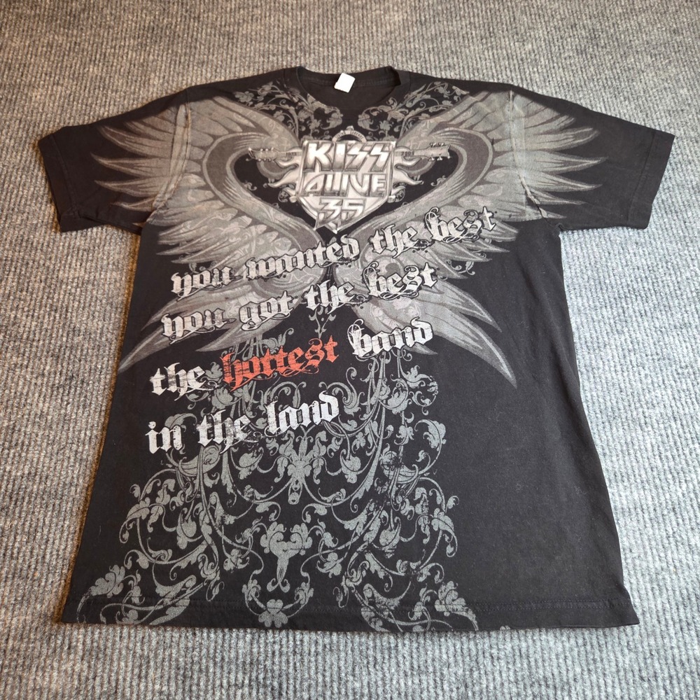 KISS Alive 35‎ Tour Shirt Mens Large Black Graphic Tee 1975-2009 Living Legends